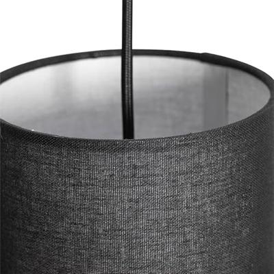 QAZQA Landelijke hanglamp zwart met rotan - Kata