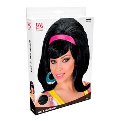 Pruik 60&apos;s modieus zwart