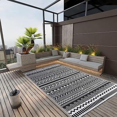 VidaXL Buitenkleed arakil 190x290 cm polypropeen zwart VidaXL Buitenkleed arakil 190x290 cm polypropeen zwart
