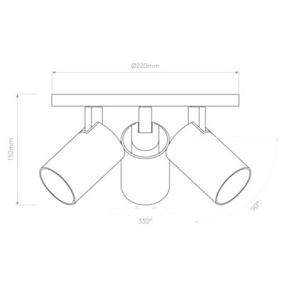 Astro - Ascoli Triple Round Spot/Plafondlamp