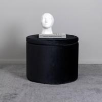 Nohr Poef 'Geralyn' Velvet, kleur Zwart - thumbnail