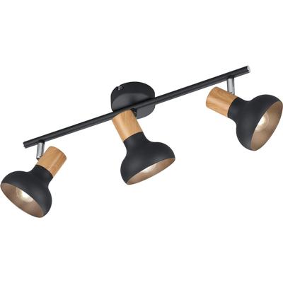 Mat Zwarte LED Plafondspot 3-lichts E14 Fitting Metaal