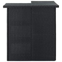 VidaXL Hoekbartafel 100x50x105 cm poly rattan zwart - thumbnail