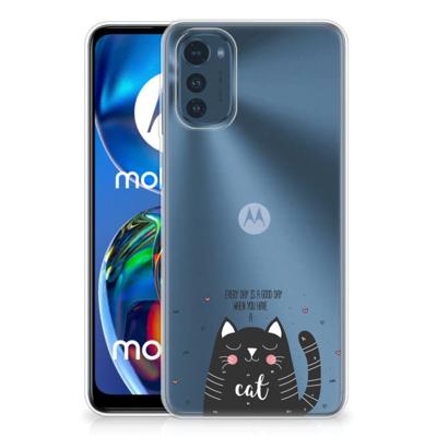 Motorola Moto E32/E32s Telefoonhoesje met Naam Cat Good Day