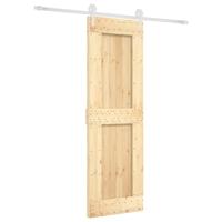 Schuifdeur met beslag 70x210 cm massief grenenhout - thumbnail