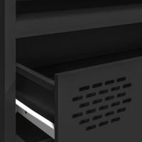 Tv-meubel 202x39x43,5 cm koudgewalst staal zwart - thumbnail