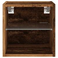 Tv-wandmeubels met LED-verlichting 2 st 30x28,5x30 cm oud hout - thumbnail