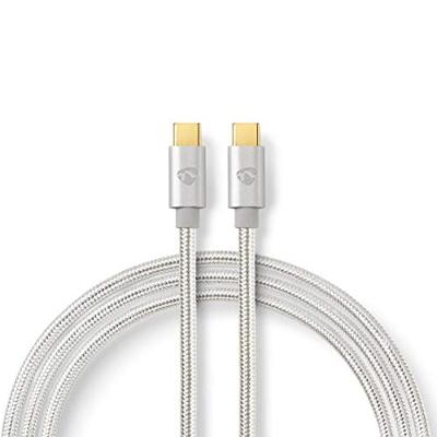USB-kabel | USB 2.0 | USB-CT stekker | USB-CT stekker | 480 Mbps | verguld | 3.00 m | rond | gevlochten/nylon | aluminium | verpakking met kijkvenster