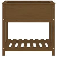 Plantenbak met schap 82,5x54x81 cm grenenhout honingbruin - thumbnail