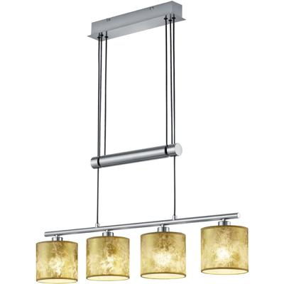 LED Hanglamp Mat Goud 4-Lichts - E14 Fitting - Rechthoekig Aluminium