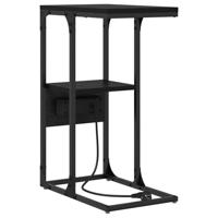 Nachtkastje Zwart eiken 41.5 x 26 x 60.5 cm Bewerkt hout - thumbnail