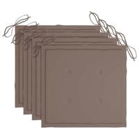 Tuinstoelen 4 st met kussens massief teakhout - thumbnail