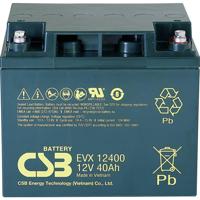 CSB Battery EVX 12400 Loodaccu 12 V 40 Ah Loodvlies (AGM) (b x h x d) 197 x 170 x 165 mm M5-schroefaansluiting Cyclusbestendig, Onderhoudsvrij, Geringe - thumbnail