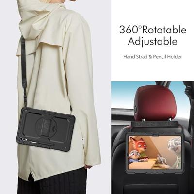 Casecentive Handstrap Pro Hardcase met handvat Galaxy Tab S9 Ultra zwart