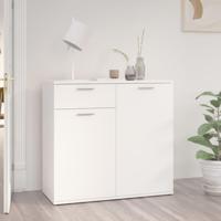 Dressoir 80x36x75 cm bewerkt hout wit - thumbnail
