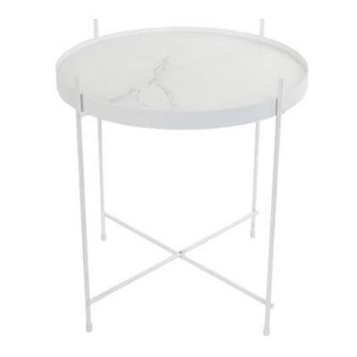 Zuiver Ronde Bijzettafel 'Cupid' Marmerlook, 43cm
