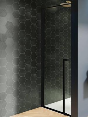 Riho Lucid GD101 nisdeur 90x200cm helder glas mat zwart G005002121