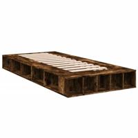 Bedframe bewerkt hout gerookt eikenkleurig 75x190 cm - thumbnail