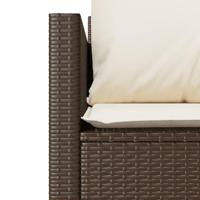 3-delige Bistroset met kussens poly rattan bruin - thumbnail