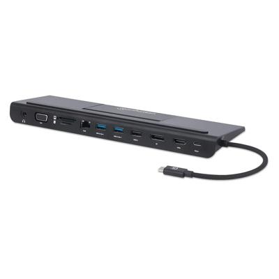 Manhattan Usb-C Dock/Hub With Card Reader And Mst, Ports (X9):, 153478