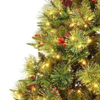 VidaXL Kerstboom met led en dennenappels 225 cm pvc en pe groen - thumbnail