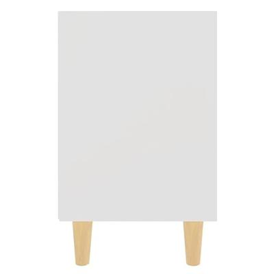 VidaXL Nachtkastjes 2 st met massief houten poten 40x30x50 cm wit