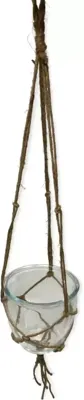 Hangpot glas jute net 12x15 cm Hangpot glas jute net 12x15 cm