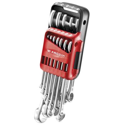 Facom set van 12 ringsteeksleutels in houder