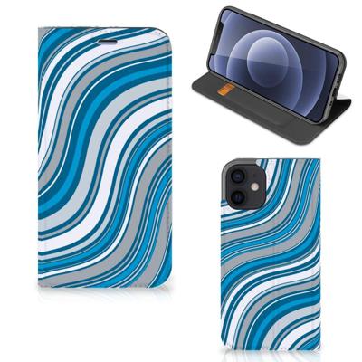 iPhone 12 Mini | Hoesje met Magneet | Waves Blue iPhone 12 Mini | Hoesje met Magneet | Waves Blue