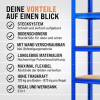 Monzana Metalen Opbergrek tot 875kg blauw - thumbnail