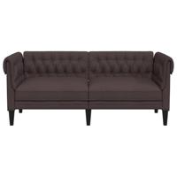 Tweezitsbank Chesterfield-stijl stof donkerbruin - thumbnail