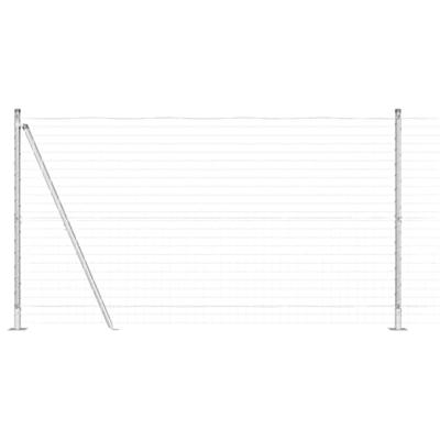 VidaXL Hek met paal zilver 1,2 x 10 m staal