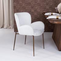 Richmond Eetkamerstoel 'Amber' Chenille, kleur Crème - thumbnail