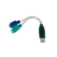 Digitus USB / PS/2 Toetsenbord/muis Adapterkabel [1x USB-A 2.0 stekker - 2x PS/2-bus] 10.00 cm Transparant - thumbnail