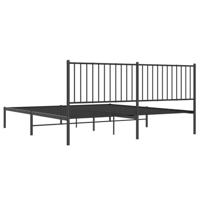 Bedframe met hoofdbord metaal zwart 183x213 cm - thumbnail
