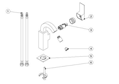 Cuadro Tres draaibare Bidetmengkraan 106124