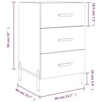 Nachtkastje 40x40x66 cm bewerkt hout betongrijs - thumbnail