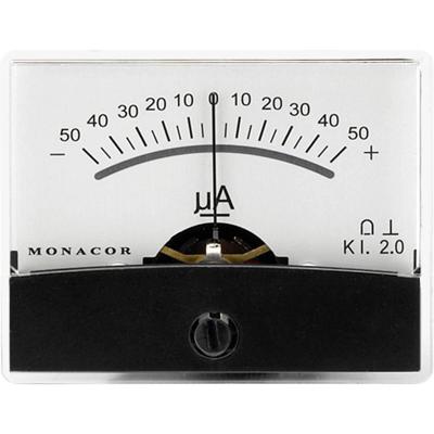 Monacor 0290450 PM-2/+-50UA Monacor 0290450 PM-2/+-50UA PM-2/+-50UA draaispul-inbouwinstrument, 0,05 mA