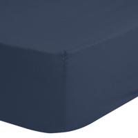 HIP Hoeslaken, Blauw - (90x200 cm) - Katoen Satijn - thumbnail