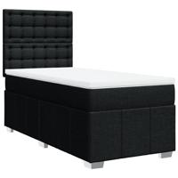 Boxspring met matras stof zwart 120x190 cm - thumbnail