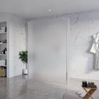 Fortifura Galeria Vrijstaande Inloopdouche - 140x200cm - Glas mat - antikalk - 8mm veiligheidsglas - 2 zijwanden 40cm - wandsteunen en hoekprofielen - Chroom SW927766 2x/SW797937/SW797921 2x/SW358024 2x - thumbnail