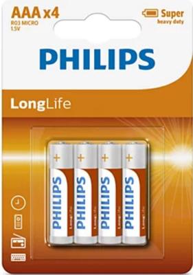 Philips batterij Longlife AAA 12x4st Philips batterij Longlife AAA 12x4st