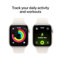 Apple Watch SE 3 GPS + Cellular - 44 mm - Starlight aluminium kast - Starlight sportband - S/M - thumbnail