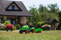 FALK - X-tractor Groene pedaaltractor met kap en trailer inbegrepen - thumbnail