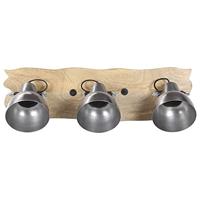 VidaXL Wandlamp industrieel e27 68x23 cm mangohout zilverkleurig - thumbnail