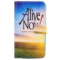 LG G3 Stylus / D690 horizontaal Alive Now patroon PU leren Flip Hoesje met houder en opbergruimte voor pinpassen & geld - thumbnail