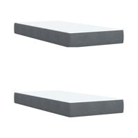 Boxspring met matras fluweel donkergrijs 200x200 cm - thumbnail