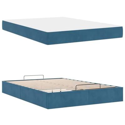 Bedframe Blauw 140 x 200 cm Fluweel