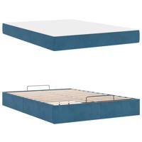 Bedframe Blauw 140 x 200 cm Fluweel - thumbnail