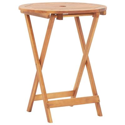 3-delige Bistroset bladpatroon stof en massief hout - thumbnail